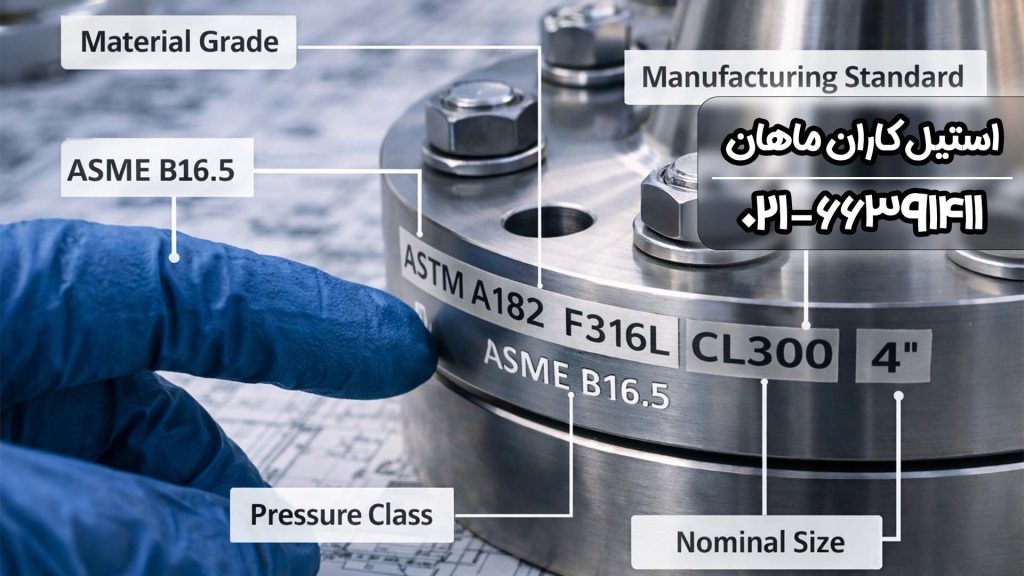 علائم اختصاری و مارکینگ فلنج استیل
